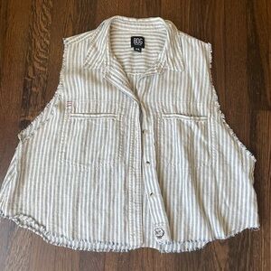 BDG striped sleeveless button down shirt